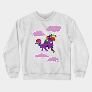 Lil Smokey the Rainbow Unicorn (w/ clouds) Crewneck Sweatshirt